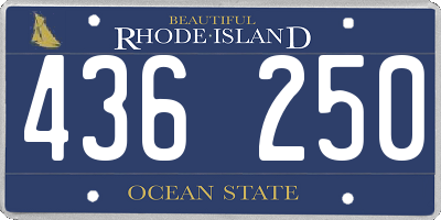 RI license plate 436250