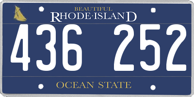 RI license plate 436252