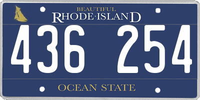 RI license plate 436254