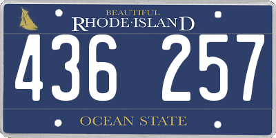 RI license plate 436257