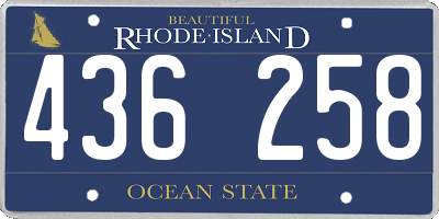RI license plate 436258