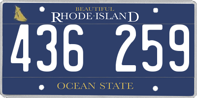 RI license plate 436259