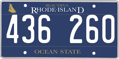 RI license plate 436260