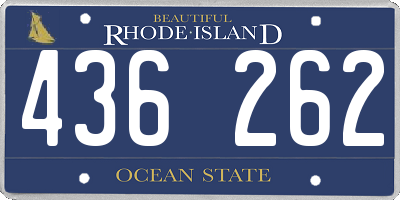 RI license plate 436262