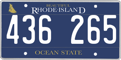 RI license plate 436265