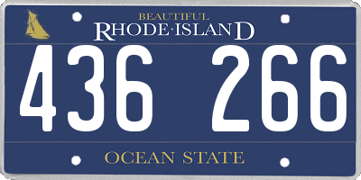 RI license plate 436266