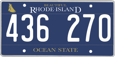 RI license plate 436270