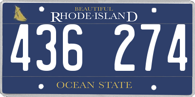 RI license plate 436274