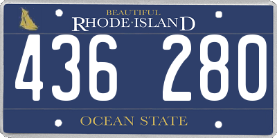 RI license plate 436280