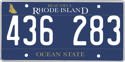 RI license plate 436283