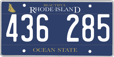 RI license plate 436285