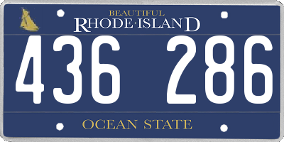RI license plate 436286