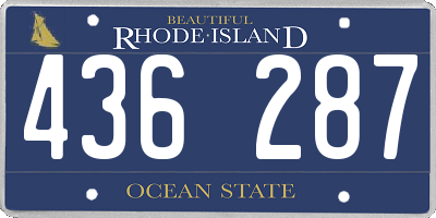 RI license plate 436287