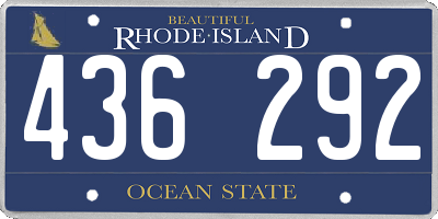 RI license plate 436292