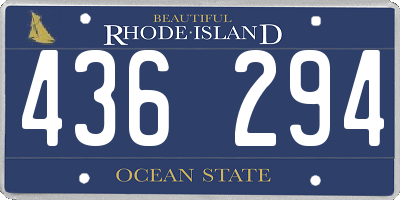 RI license plate 436294