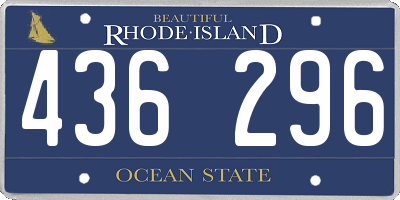 RI license plate 436296