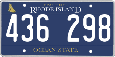 RI license plate 436298