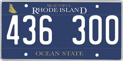 RI license plate 436300