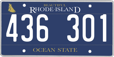RI license plate 436301