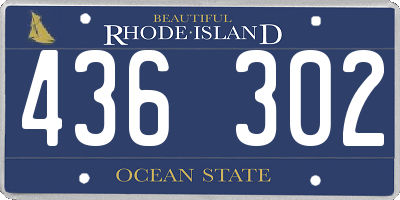 RI license plate 436302