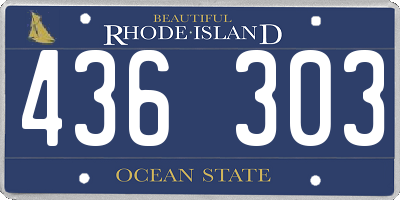 RI license plate 436303