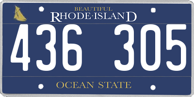 RI license plate 436305