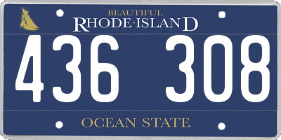 RI license plate 436308