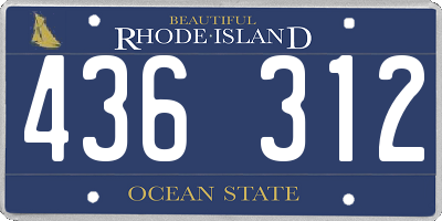 RI license plate 436312