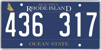 RI license plate 436317