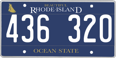 RI license plate 436320