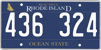 RI license plate 436324