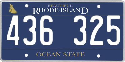 RI license plate 436325
