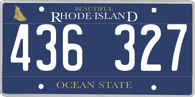 RI license plate 436327