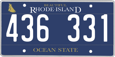 RI license plate 436331