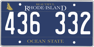 RI license plate 436332
