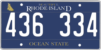 RI license plate 436334
