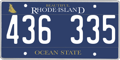 RI license plate 436335