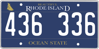 RI license plate 436336