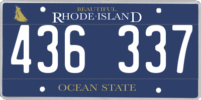 RI license plate 436337