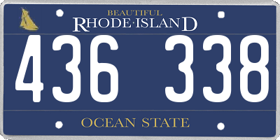 RI license plate 436338