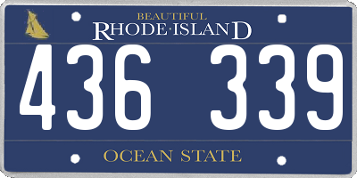 RI license plate 436339