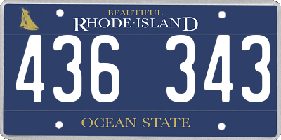 RI license plate 436343