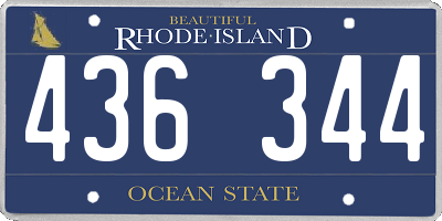 RI license plate 436344
