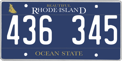 RI license plate 436345