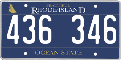 RI license plate 436346