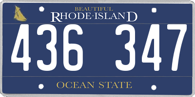RI license plate 436347