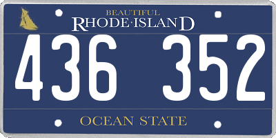 RI license plate 436352