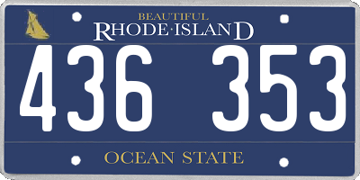 RI license plate 436353