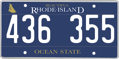 RI license plate 436355