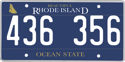 RI license plate 436356